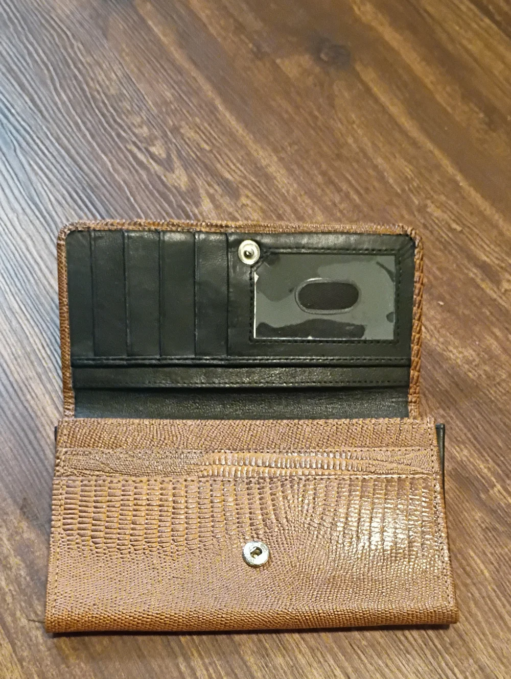 Textured Brown Women's Genuine Leather Clutch Wallet Multi Compartment
